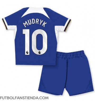 Chelsea Mykhailo Mudryk #10 Primera Equipación Niños 2023-24 Manga Corta (+ Pantalones cortos)